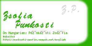 zsofia punkosti business card